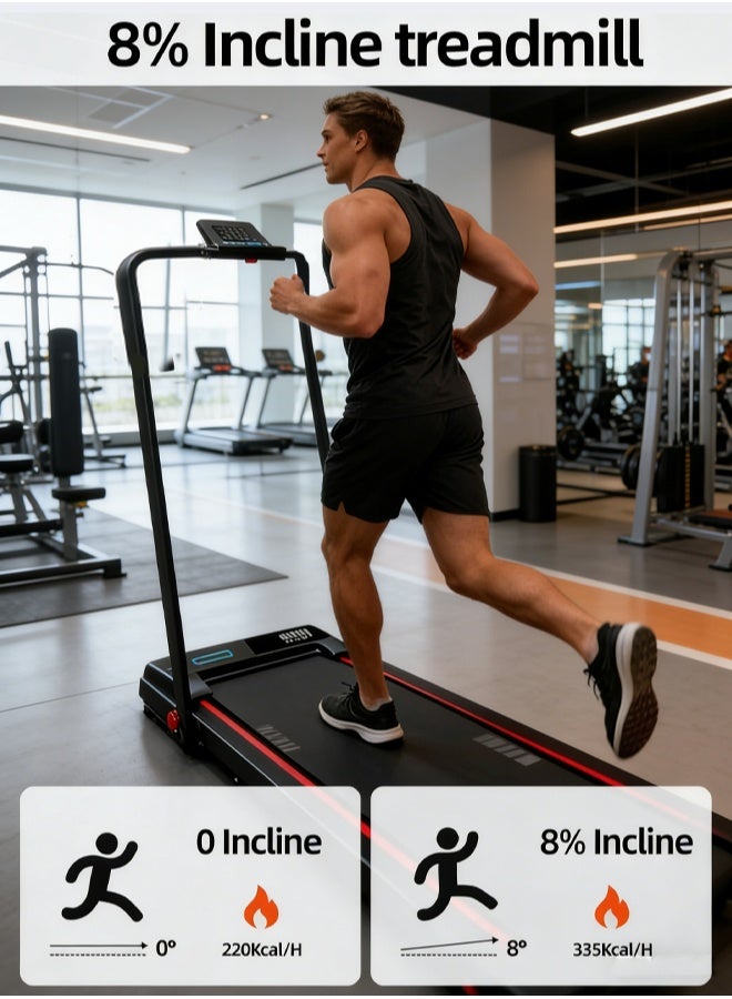 Favarey Treadmill with Incline Walking Pad with 8% Incline Portable Under Desk Treadmill Foldable Treadmills for Home and Office 2.0 HP Quiet Walking Pad Treadmill with 300 LBS Capacity 1-6 km/h iPad Holder - Image 3